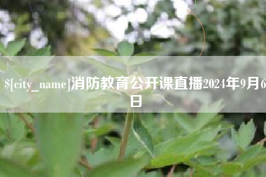 铜陵消防教育公开课直播2024年9月6日