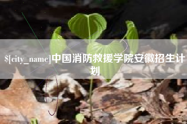 铜陵中国消防救援学院安徽招生计划