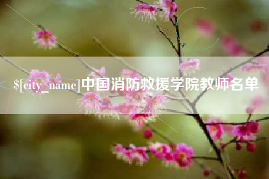 铜陵中国消防救援学院教师名单