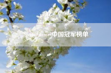 铜陵中国冠军榜单