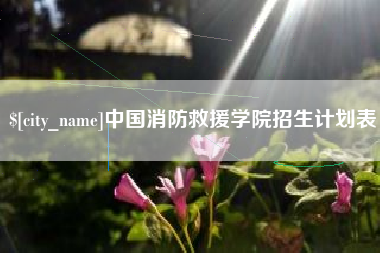 铜陵中国消防救援学院招生计划表