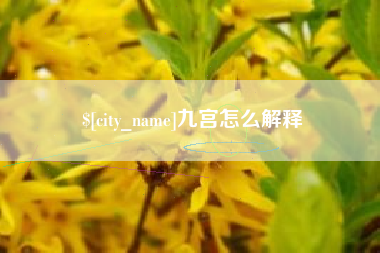 铜陵九宫怎么解释
